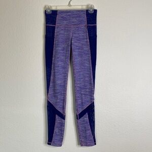 Ivivva girls purple mesh full length leggings EUC